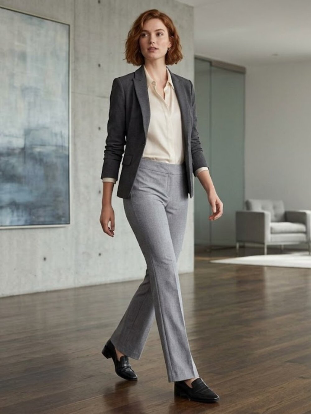 Express‎ Women's Pants Gray 6 Editor Slim Career Pant Stretch Size 4S